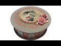 DIY DECOUPAGE ROUND BOX WITH RICE PAPER / ROUND BOX DECOR