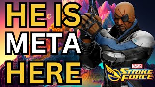 I Used Nick Fury To Destroy A Meta Defense Cosmic Crucible Marvel Strike Force Msf