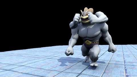 (2014) Pokemon X/Y 3D Model -- Machamp Walk Cycle Test