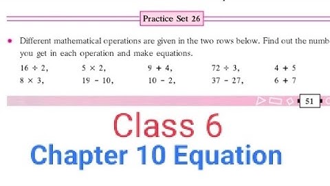 Practice Set 26| Class 6| Chapter 10| Equations| Maharashtra Board