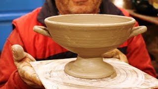 Pottery kylix video: How to make a pottery Kylix on potter’s wheel. #107 😃