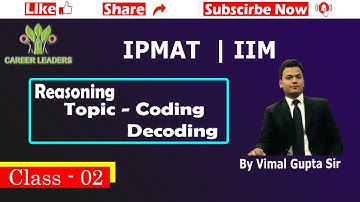 IPMAT | IIM Reasoning Class | Coding Decoding | By Vimal Gupta Sir | Career Leaders #ipmat #iim
