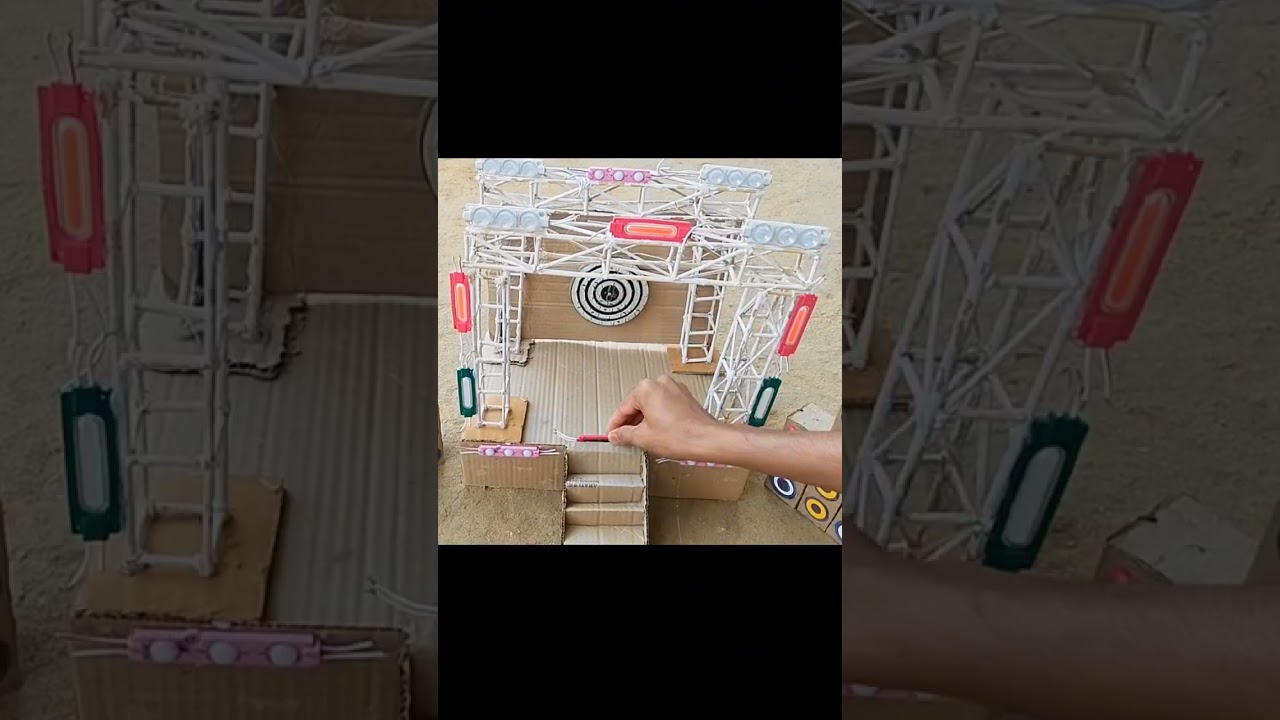 Mini stage making How to make mini stage dj truck and mini sharpy light dj stage program science 