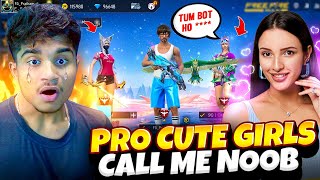 Pro Cute Girls Call Me Noob 😤 घमंडी लड़की आजा 1 vs 4 में !! 😂 - Free Fire Max