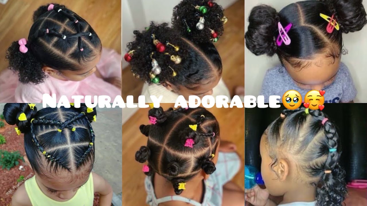 Princess type Hairstyle for Natural Black Girls 🥰💕 #naturalhair #hairstyles #viralvideo #fyp