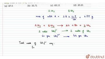 A mineral consists of an equimolar mixture of the carbonates of two bivalent metals. One metal i...
