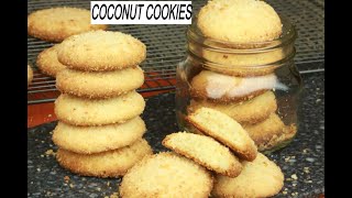 EGGLESS COCONUT COOKIES WITH CONDENSED MILK- 4 INGREDIENTS CRISPY COCONUT COOKIES