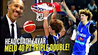 LaMelo Ball 40 POINT TRIPLE DOUBLE In LaVar's HEAD COACHING Debut! Melo Dunks It \& Bows To Crowd!