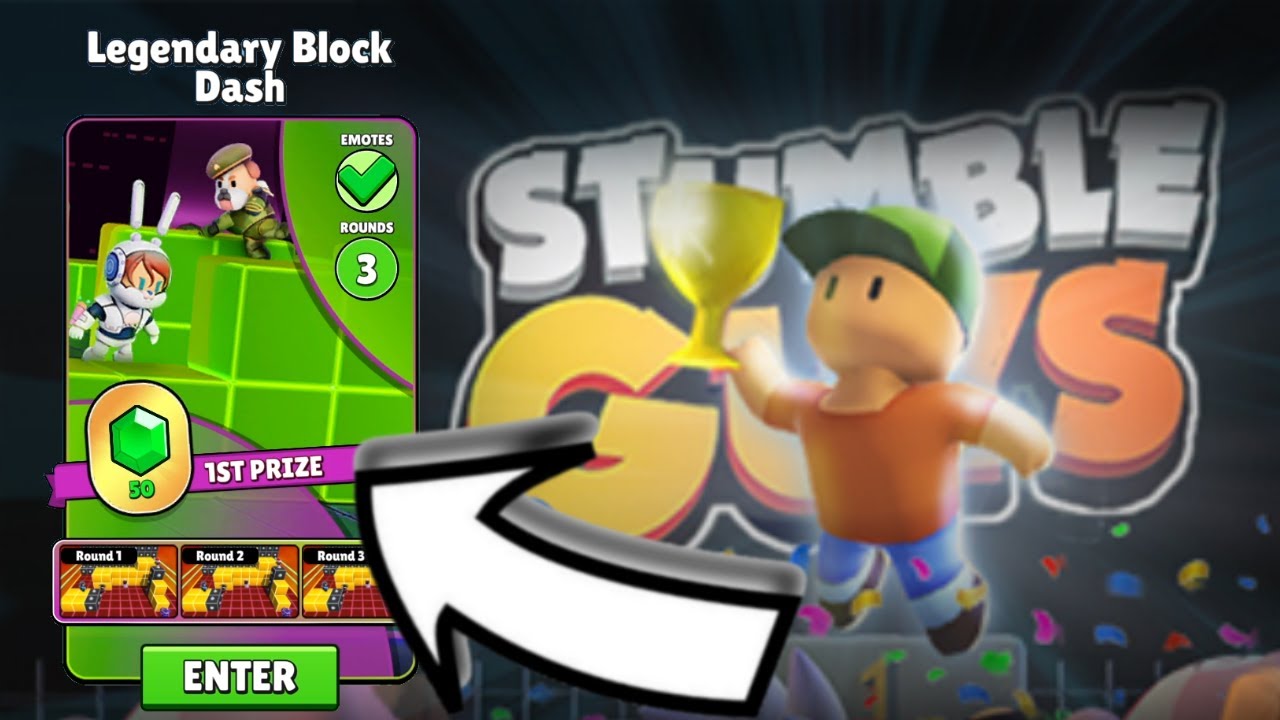 Trick new map block dash legendary #stumbleguys