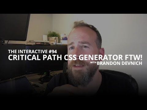 Critical Path CSS Generator FTW! - The Interactive #94 - YouTube
