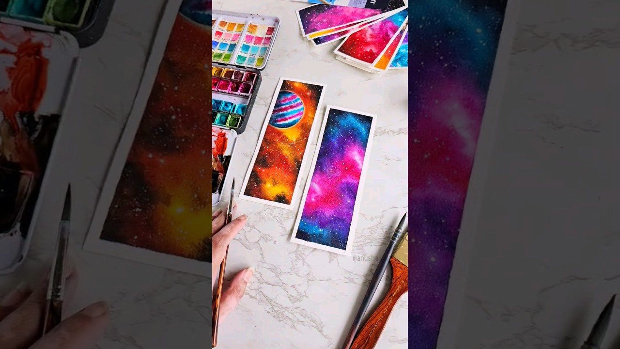 Galaxy Watercolor Bookmarks ✨️ 