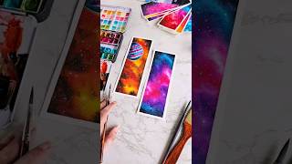 Galaxy Watercolor Bookmarks ✨️ #galaxypainting #watercolorforbeginners #watercolortutorial #easyart screenshot 4