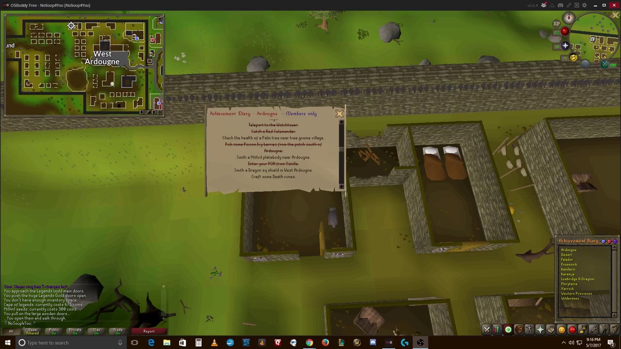 Where To Smith A Dragon Square Shield In West Ardougne For The Runescape Hard Diary