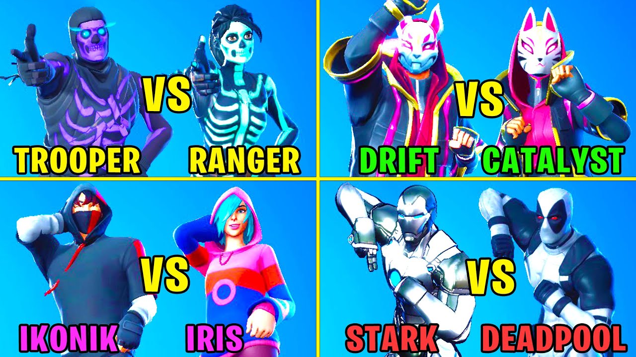 Fortnite Dance Battle Of Legendary Skins! #1 (Skull Trooper, Tony Stark, IKONIK)