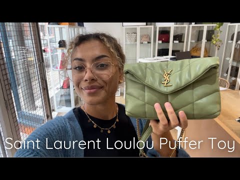 Saint Laurent Toy Loulou Puffer Quilted Leather Shoulder Bag in Dark Honey