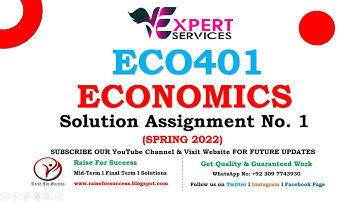 ECO401 Assignment No 1 Solution Spring 2022 | ECO401 Assignment 1 Solution 2022