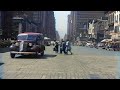 New York 1945 in color [60fps, Remastered] w/added sound