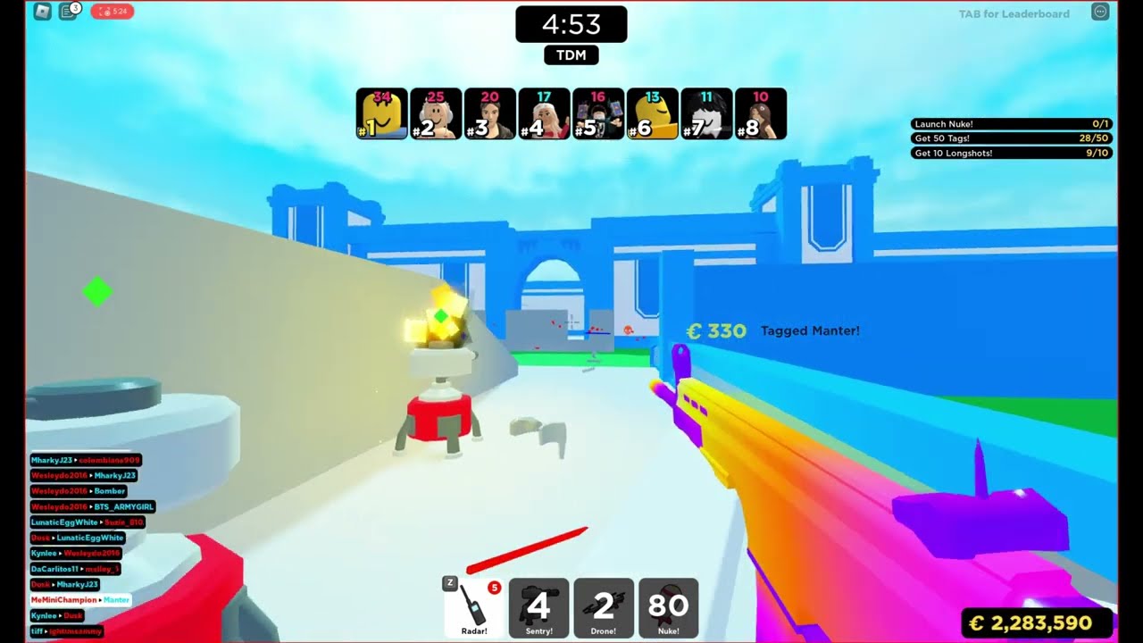 Tempered Scar! Amazing Long Range and High Strike Rate!! SlowMo Strikes (Roblox Big Paintball