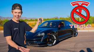 Electric $250,000 Porsche Taycan VS TESLA!  (Which is Faster?)