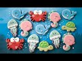 How to decorate UNDER THE SEA COOKIES ~ Cute Seahorse, Jellyfish, Whale, Crab & Turtle Cookies!