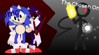 The Chosen One Vs Sonic.exe Too Slow Encore Part 1 (Stick Node)