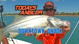 Livebait Fishing For Snook - Todays Angler "Downtown Snook" in Fort Pierce Florida