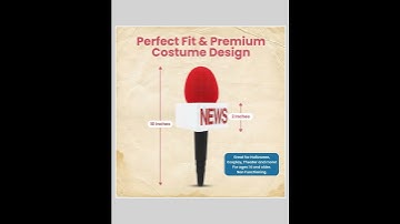 Fake News Reporter Microphone Mic Flag Cube Plastic Cordless Costume Prop