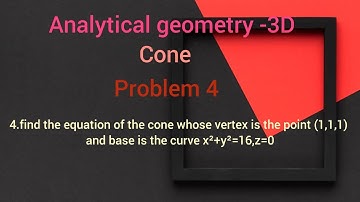 Analytical Geometry -3D (cone) in Tamil | THIRUVALLUVAR UNIVERSITY