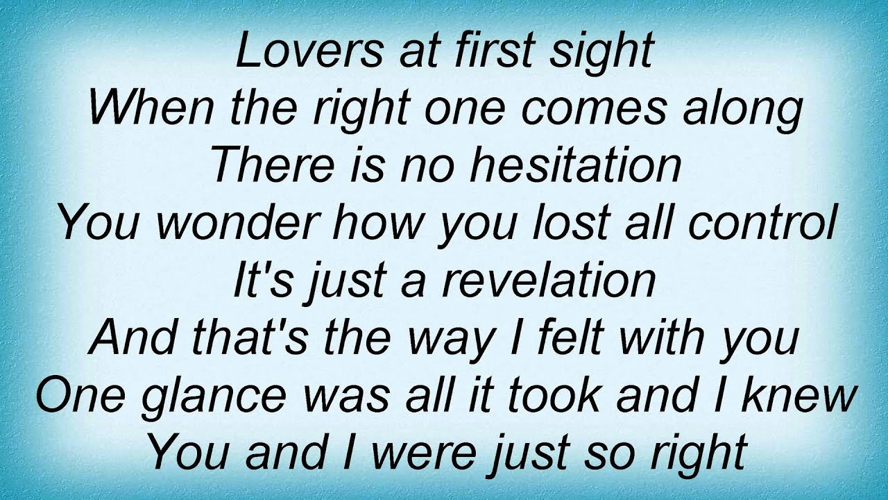 Lionel Richie Lovers At First Sight Lyrics YouTube