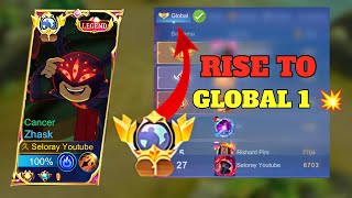 MASTERİNG THE NEW META WİTH ZHASK CLİMBİNG TO GLOBAL 1 ! | Mobile Legends