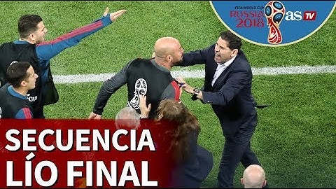 España 2-2 Marruecos I La secuencia completa del agarrón de Hierro a Reina para calmarle | Diario AS
