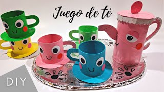 Juego de te con reciclaje // HAZ TUS PROPIOS JUGUETES // Recicla tubos de papel higiénico