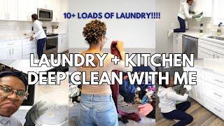 🧼 KITCHEN DEEP CLEAN + LAUNDRY 🧺 | Cleaning Motivation Mom Life | Memorable Mom