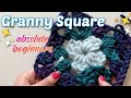 Easy beginner granny square crochet tutorial  how to crochet for beginners