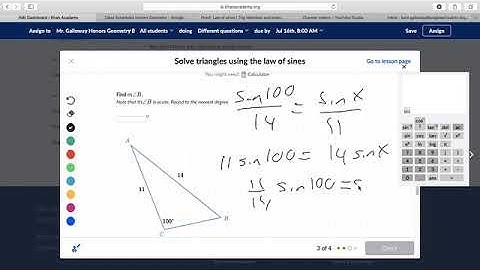 Khan Solve Triangles Using Law of Sines