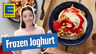 Frozen Joghurt Rezept | Veganes Eis mit Topping selber machen