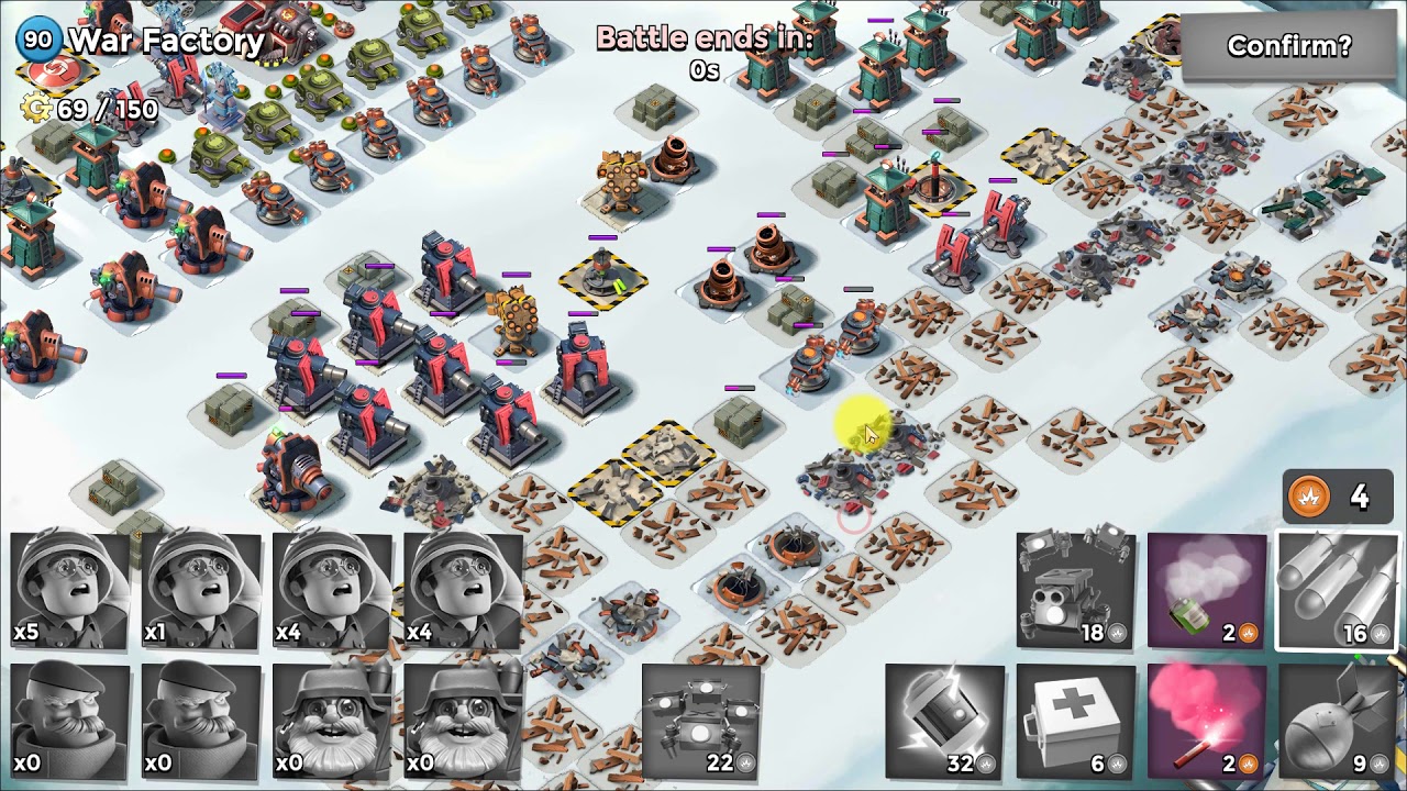 (90) Gearheart War Factory 69/150 [Boom Beach] Level 63 Warships Season 20