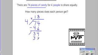 Division, standard algorithm (Traditional method) 2 digits by 1 digit