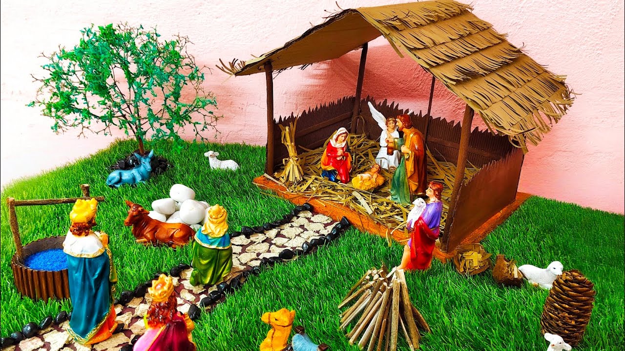 Easy and affordable simple Christmas crib step by step making video | crib ready @just 10 ₹ &15 min