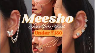 HUGE✨MEESHO JEWELLERY✨HAUL || *All under ₹180* 😱🤯 korean earrings, nose rings/nath /cute jewellery