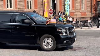 South African President Cyril Ramaphosa motorcade arrives at White House for meeting with Biden.