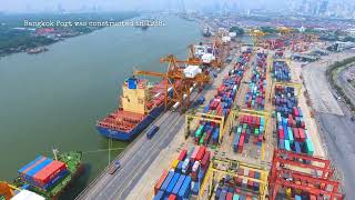 Bangkok Port (Khlong Toei Port) on the Chao Phraya River, Thailand ท่าเรือกรุงเทพ (ท่าเรือคลองเตย)