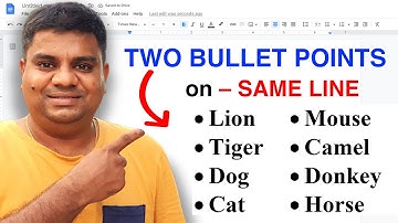 How to put Two Bullet Points on the Same Line - Google Docs