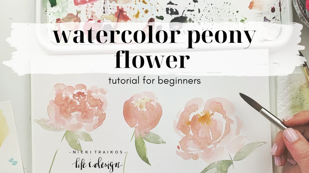 Watercolor Peony Flower Tutorial For Beginners - YouTube