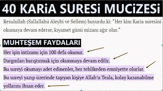 40 Adet Karia Suresi Mucizesi.! Sesi aç dinle evde büyü vs. tüm pislikleri arındırır ve seni korur..