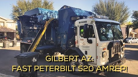 Super fast Gilbert AZ, Peterbilt 520 N2 Amrep Garbage truck!