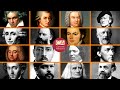 Face animations top 100 famous classical music composers