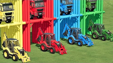 GARAGE OF COLORS ! TRANSPORT BIG LOADERS & ANIMAL LOADING with MINI LOADERS ! Farming Simulator 22