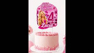Pink Doll Birthday Cake Topper  #caketopper #etsy #printable #cake #caketoppers #diydecor #diy