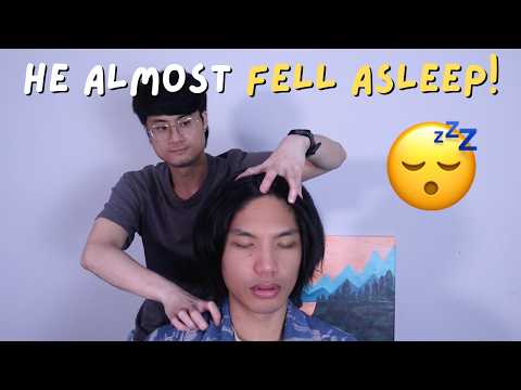 FAST Scalp Scratching & Head Massage ASMR (Aggressive) | He Almost Fell Asleep!